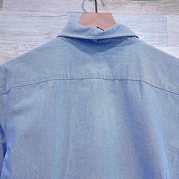 RALPH LAUREN Custom Fit Oxford Shirt Blue Button Down Preppy Casual Mens XL - Picture 4 of 6